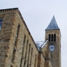 A photo of McGraw Tower, the belltower at Cornell University